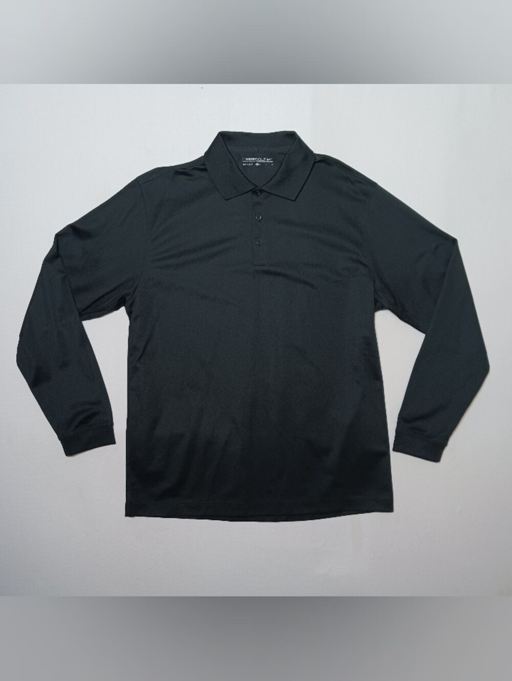 Nike Golf Mens Dri-Fit Long Sleeve Polo Large Black 381236